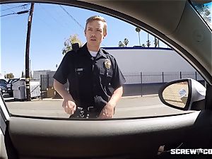 CAUGHT! black female gets squirted deepthroating off a cop